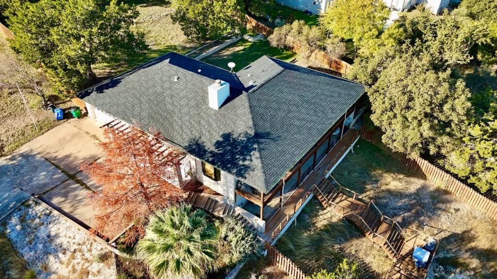 shingle roofing completed project in texas