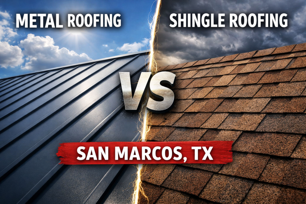 metal roofing vs shingle roofing in san marcos tx