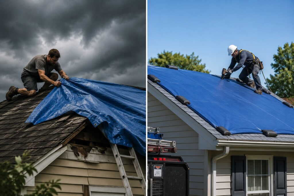 DIY vs. professional roof tarping