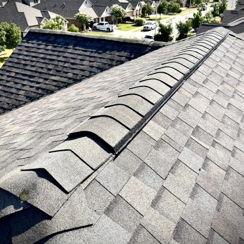 Close-up of a asphalt shingled roof